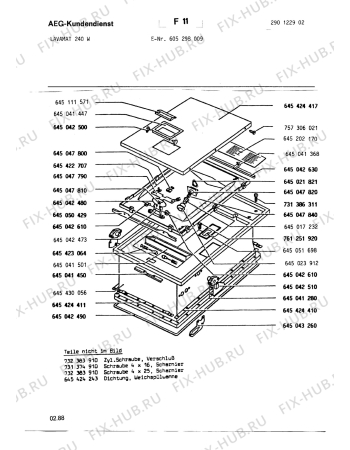 Схема №1 LAV 240 W с изображением Запчасть для комплектующей Aeg 8996450414470